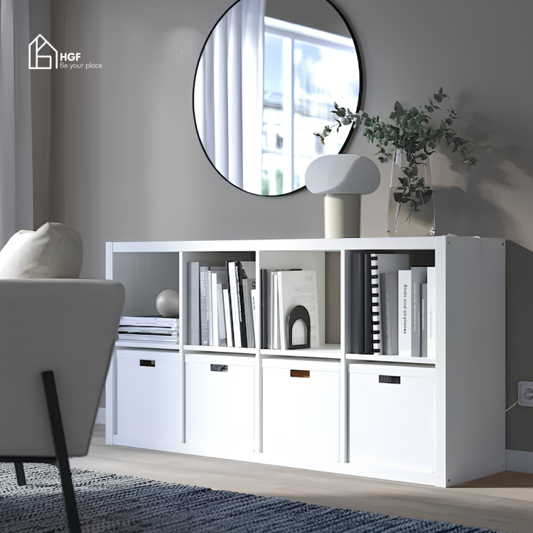 Kệ sách BETH HGF 8 ngăn, gỗ MDF, 75x30x144cm, KS007