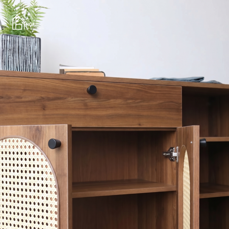 Tủ giày ZENITH HGF 3 cánh 1 hộc kéo, gỗ MDF, 120x35x107cm, TG010