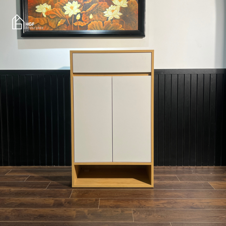 Tủ giày ZIKA HGF 2 cánh 1 hộc kéo, gỗ MDF, 60x35x100cm, TG016