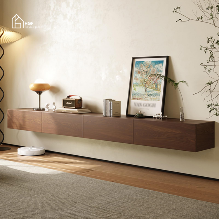 Tủ tivi treo tường FLAMIA HGF, gỗ MDF, 180/200/220/240x40x25cm, TTV076