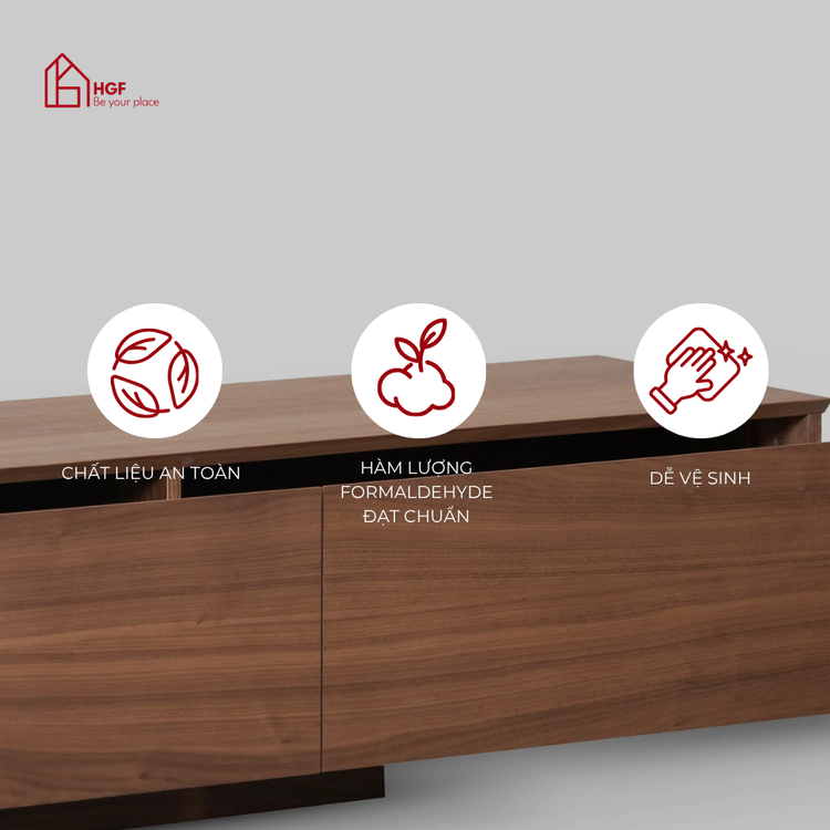 Tủ tivi Reed HGF 3 hộc kéo, gỗ MDF, 160x40x40cm, TTV018