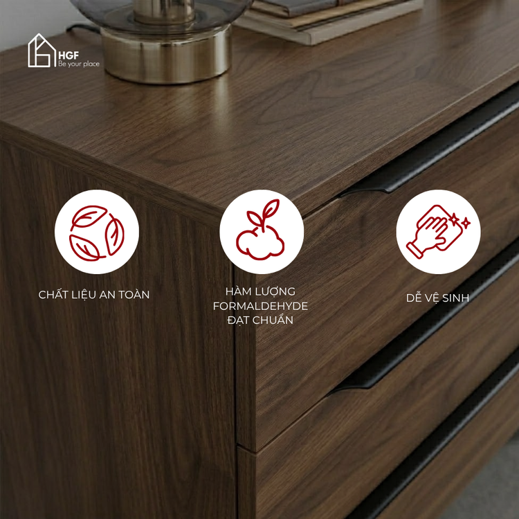 Tủ lưu trữ RIA HGF 3 hộc kéo, gỗ MDF, 65x40x80cm, TLT066