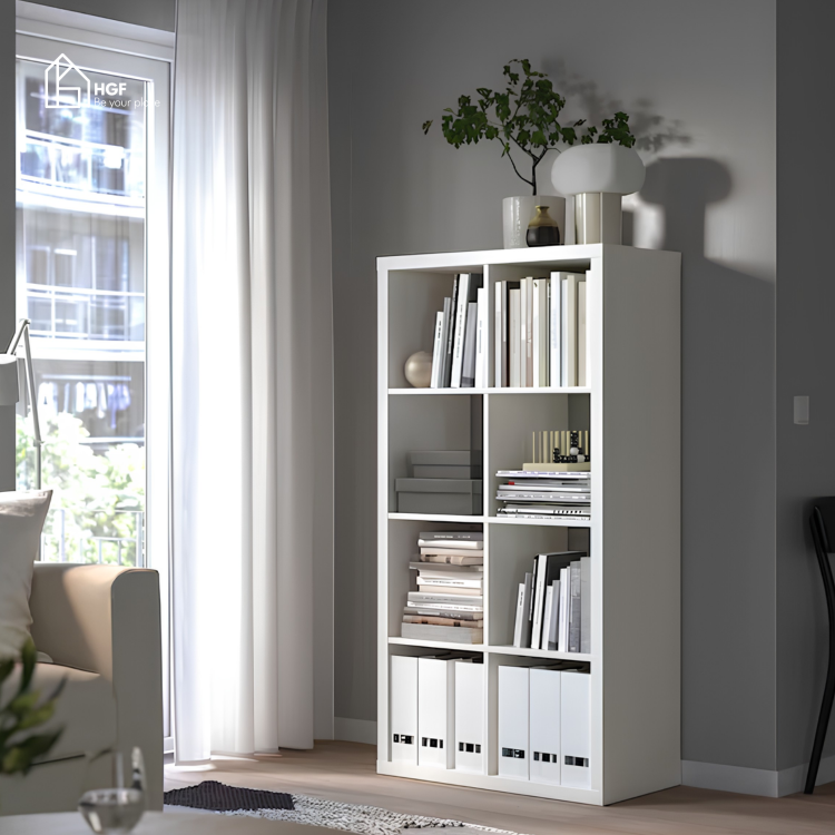 Kệ sách BETH HGF 8 ngăn, gỗ MDF, 75x30x144cm, KS007