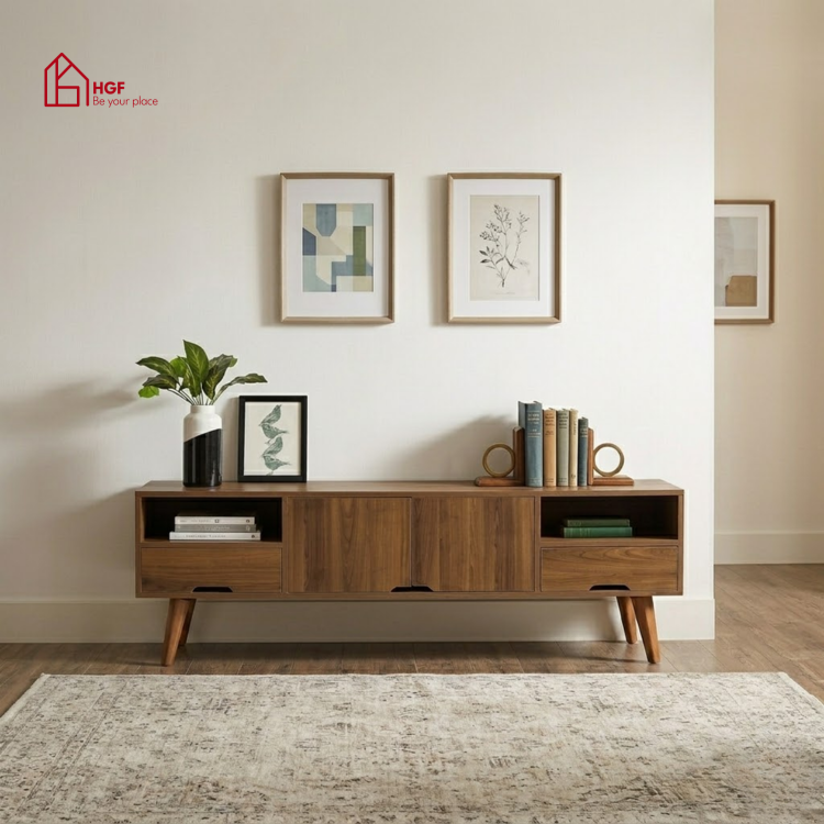 Tủ Tivi ANA HGF đa dạng lưu trữ, gỗ MDF, 140/160/180x40x50cm, TTV015
