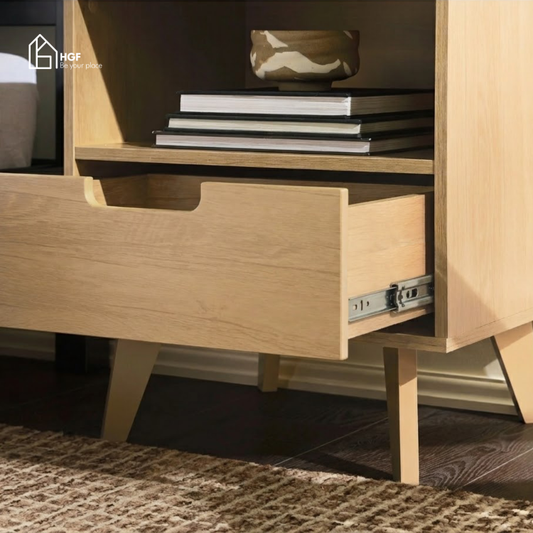 Tủ đầu giường NARA HGF có ngăn kéo, gỗ MDF, 40x35x50cm, TDG003