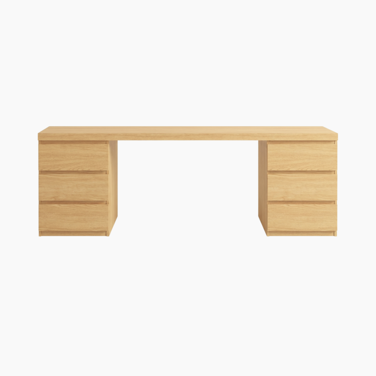 Bàn làm việc TIRA HGF 6 ngăn lưu trữ, gỗ MDF, 140/160/180/200x60x75cm, BLV002