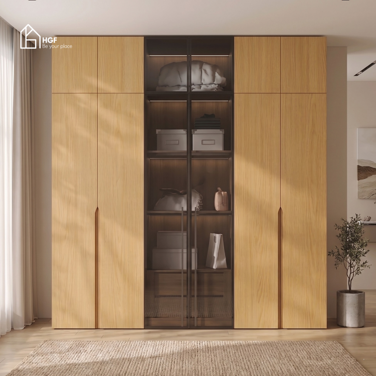 Tủ quần áo DAI HGF 6 cánh, gỗ MDF, 200x60x240cm, TQA006