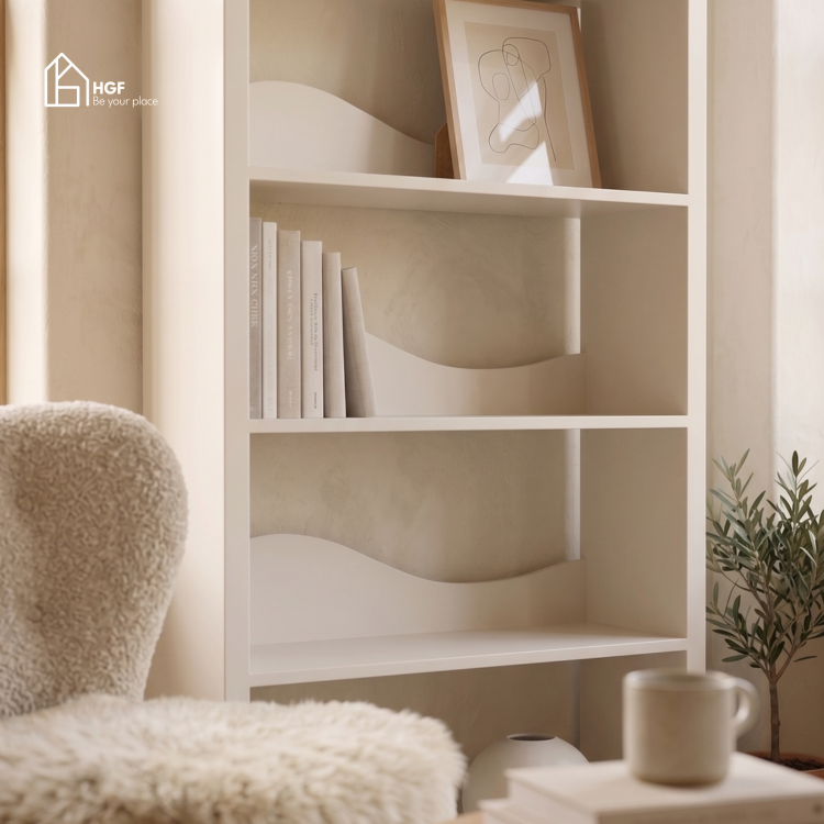 Kệ sách BRUNA HGF 5 tầng, gỗ MDF sơn 2K, 60x35x180cm, KS003