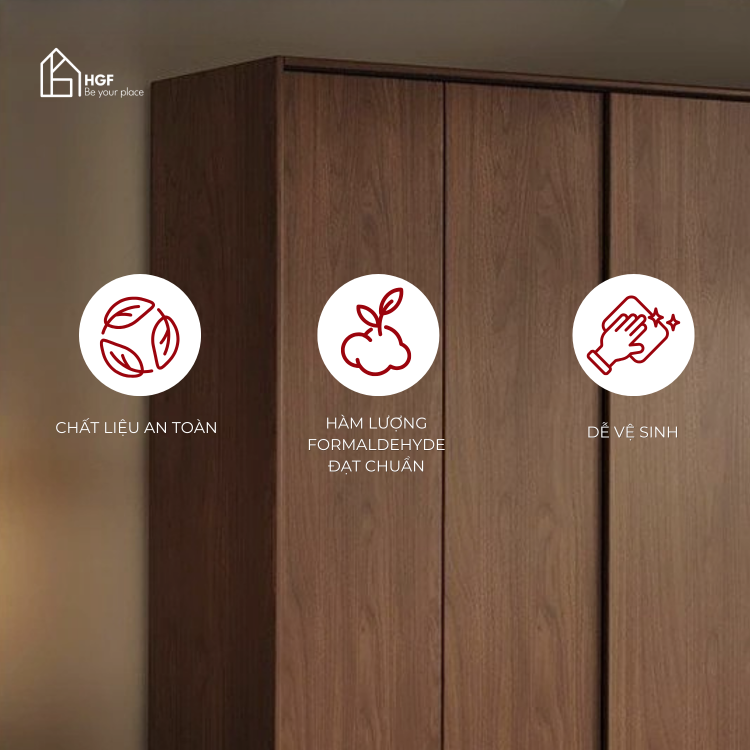 Tủ quần áo ZOE HGF cửa lùa, gỗ MDF, 160x60x200cm, TQA041