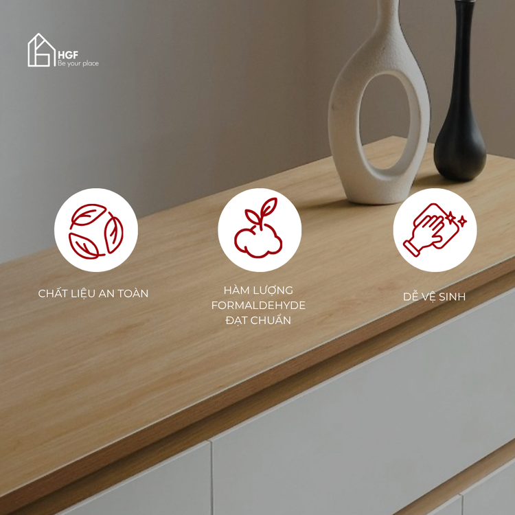 Tủ giày ZIKA HGF 3 cánh 1 hộc kéo, gỗ MDF, 100/120x40x100cm, TG003