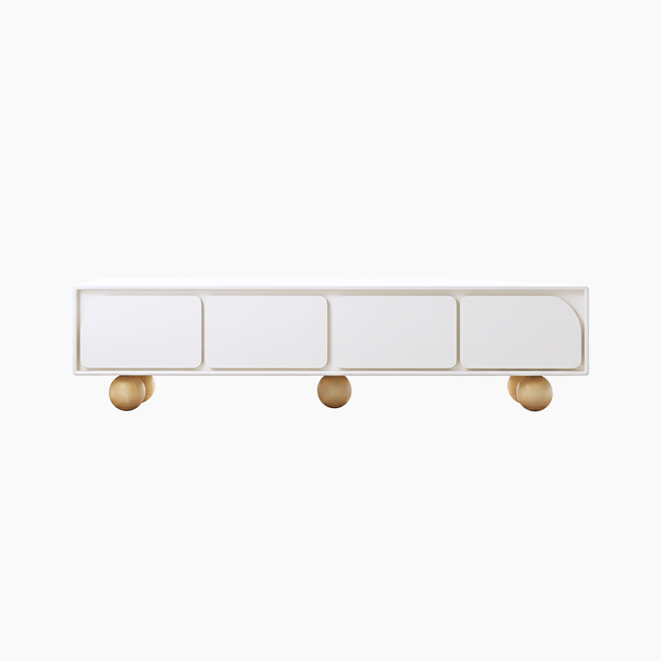 Tủ tivi BRUNA HGF 4 cánh bo cong, gỗ MDF phủ sơn 2K, 180x40x50cm, TTV028