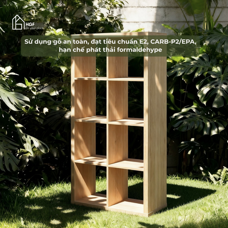 Kệ sách BETH HGF 8 ngăn, gỗ MDF, 75x30x144cm, KS007