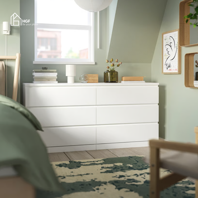 Tủ lưu trữ MAL HGF 6 hộc kéo, gỗ MDF, 120x40x80cm, TLT081