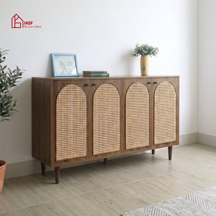 Tủ giày ZENITH HGF 4 cánh, gỗ MDF, 140x35x100cm, TG009