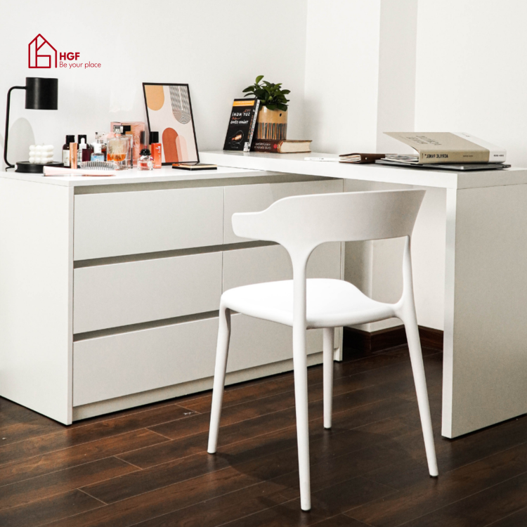 Bàn trang điểm thông minh KALI HGF mặt bàn di động, Gỗ MDF, 120x40/60x75cm, BTD026