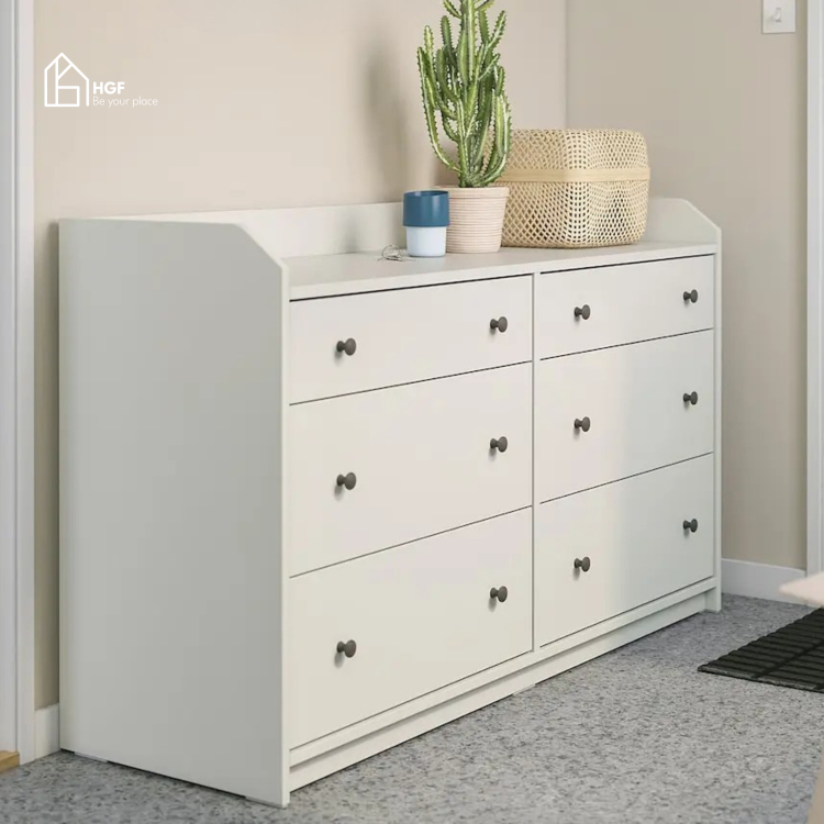 Tủ lưu trữ đa năng MEENA HGF 6 ngăn kéo, gỗ MDF, 120x40x80cm, TLT063
