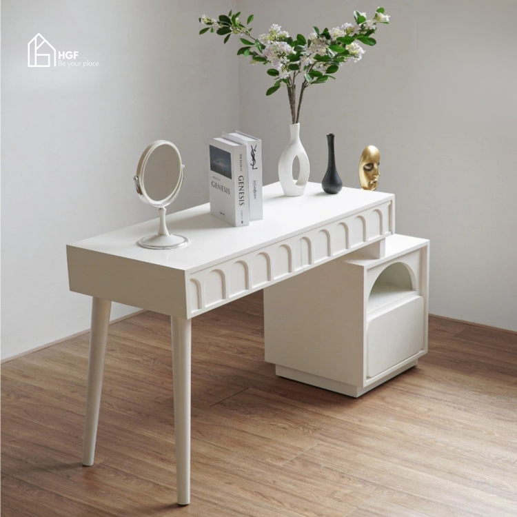 Bàn trang điểm đa năng LAYLA HGF 3 hộc kéo, gỗ MDF phủ sơn 2K, 120x40x75cm, BTD006