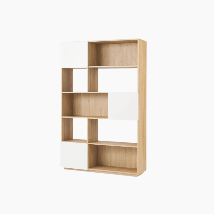 Kệ sách ZANE HGF 3 cánh mở, gỗ MDF, 110x32x173cm, KS008