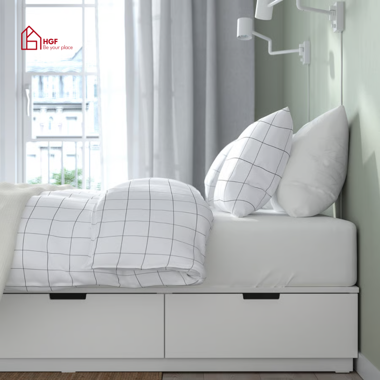 Giường ngủ DAMIEN HGF 3 hộc kéo, gỗ MDF, 1m2/1m4/1m6/1m8, GN005
