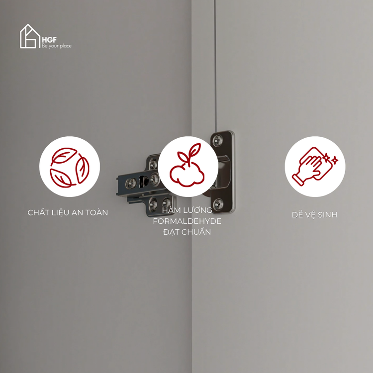 Tủ quần áo DOJY HGF 2 cánh nhiều ngăn, gỗ MDF, 80x55x180cm, TQA004