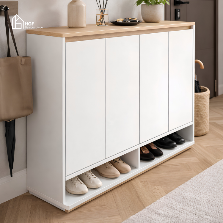 Tủ giày đa năng ZIKA HGF 3 - 4 cánh, gỗ MDF, 90/120x35x90cm, TG006