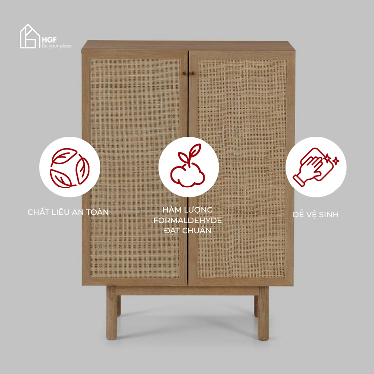 Tủ lưu trữ MEY HGF 2 cánh, gỗ MDF, 70x40x90cm, TLT015