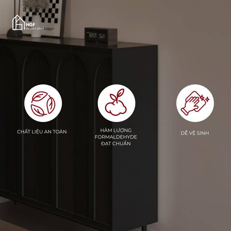 Tủ giày đa năng MIO HGF 3 - 4 cánh, gỗ MDF, 120/140/160x35x85cm, TG007