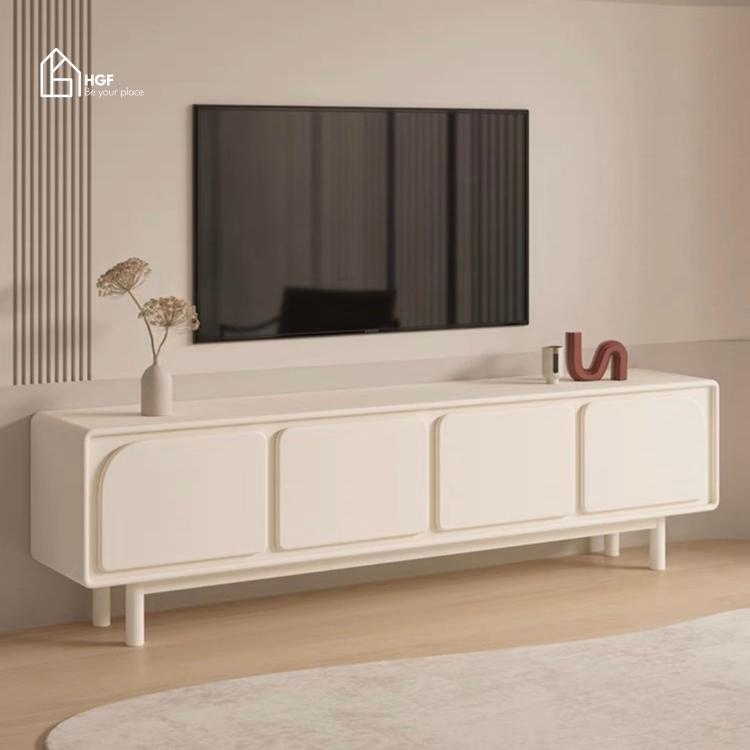 Tủ tivi ANNI HGF 4 cánh bo cong, gỗ MDF phủ sơn 2K, 180x40x55cm, TTV029