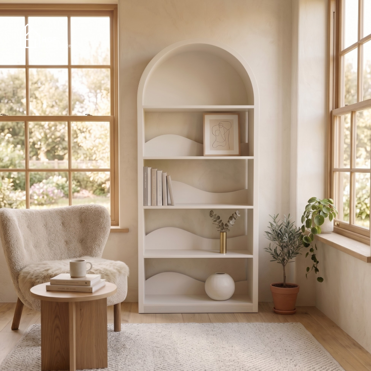 Kệ sách BRUNA HGF 5 tầng, gỗ MDF sơn 2K, 60x35x180cm, KS003