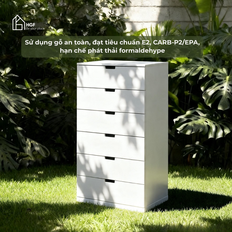 Tủ lưu trữ đa năng DAMIEN HGF 4 - 6 tầng, Gỗ MDF, 50/80x40x140cm, TLT091