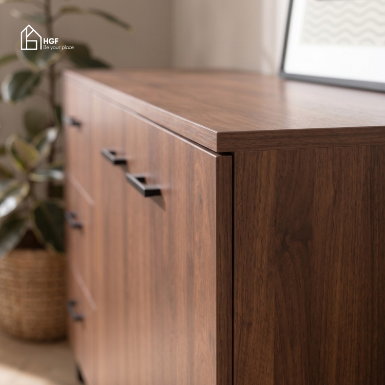 Tủ lưu trữ đa năng STAT HGF 3 cánh 3 hộc kéo, gỗ MDF, 150x40x70cm, TLT052