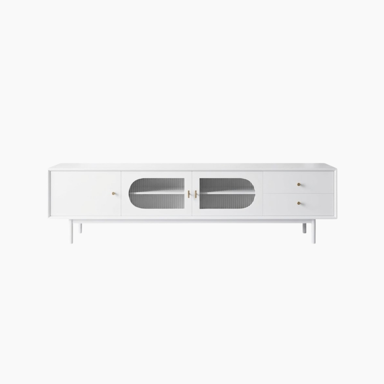 Tủ tivi phòng khách đa năng CYRUS HGF, gỗ MDF phủ sơn 2K phối kính vân dọc, 180x40x55cm,TTV041