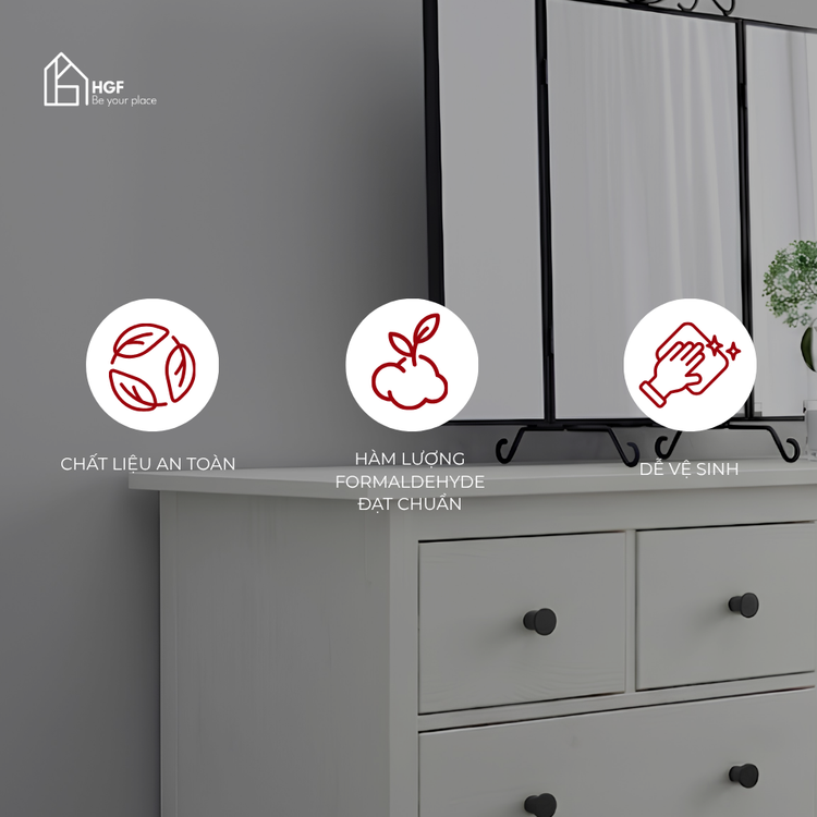 Tủ lưu trữ CLASI HGF 8 hộc kéo, gỗ MDF, 120x40x90cm, TLT061