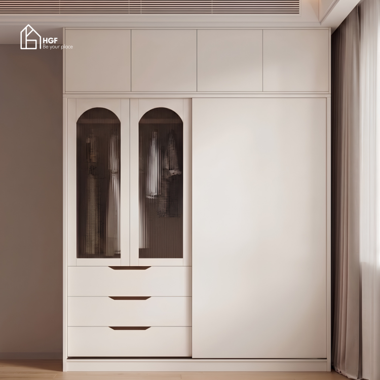 Tủ quần áo WEYS HGF đa dạng lưu trữ, gỗ MDF, 160x60x220cm, TQA035