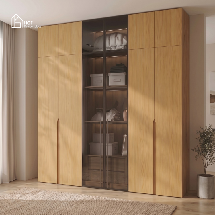 Tủ quần áo DAI HGF 6 cánh, gỗ MDF, 200x60x240cm, TQA006