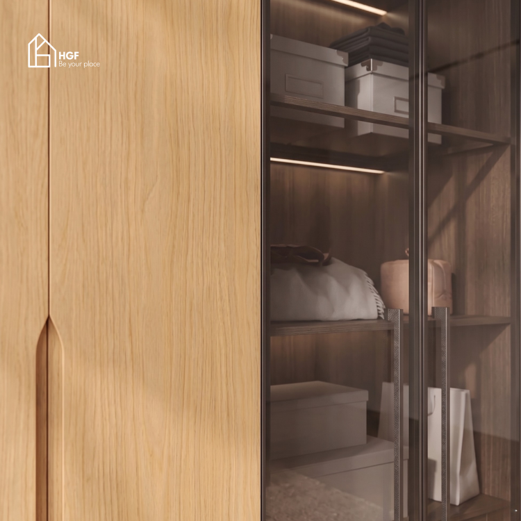 Tủ quần áo DAI HGF 6 cánh, gỗ MDF, 200x60x240cm, TQA006