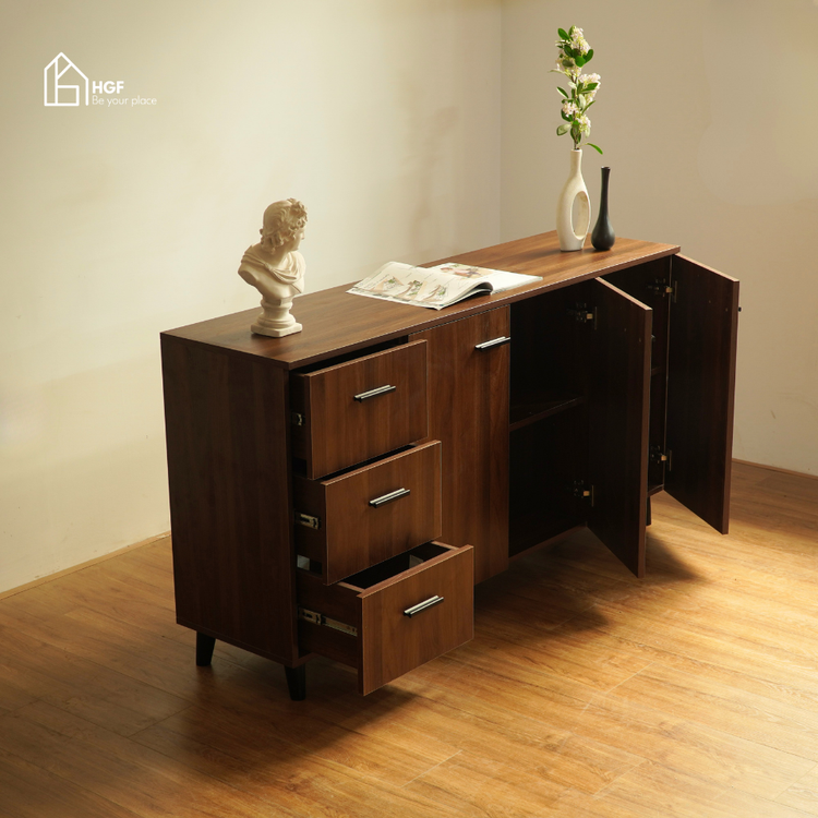 Tủ lưu trữ đa năng STAT HGF 3 cánh 3 hộc kéo, gỗ MDF, 150x40x70cm, TLT052