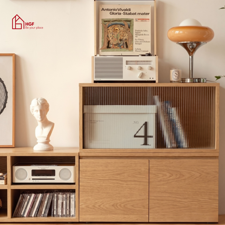 Tủ tivi Kawai HGF đa dạng lưu trữ, gỗ MDF, 240x40x45cm, TTV008