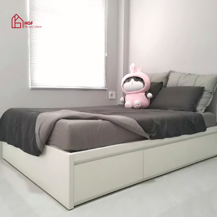 Giường ngủ JOJO HGF 3 hộc kéo, gỗ MDF, 1m2/1m4/1m6/1m8, GN007