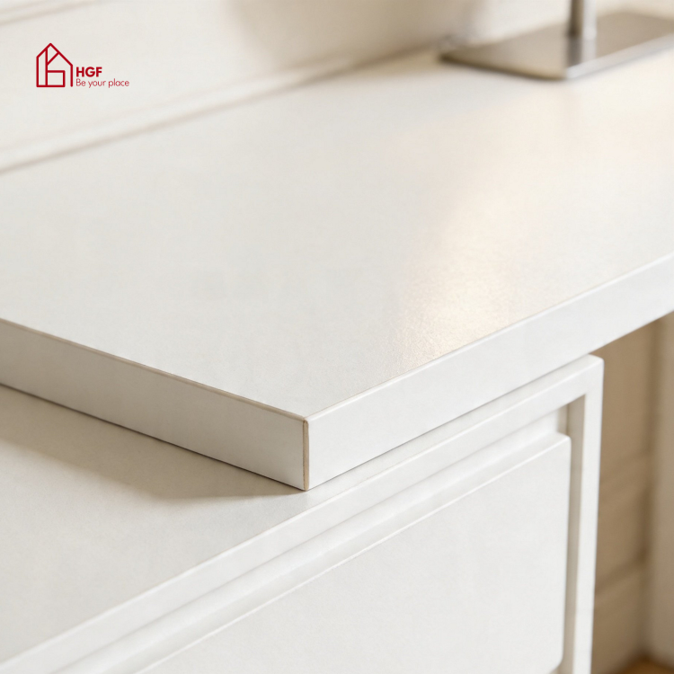 Bàn trang điểm ALY HGF 3 ngăn kéo 2 cánh bo cong, Gỗ MDF, 120x40x75cm, BTD004