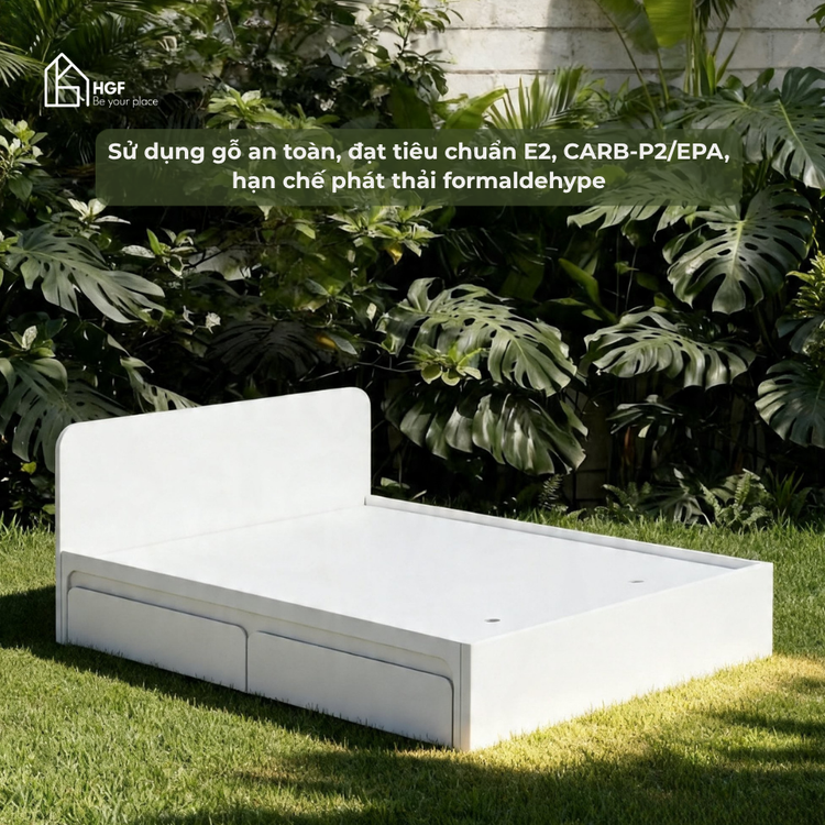 Giường ngủ hiện đại EMAM HGF, gỗ MDF, 1m2/1m4/1m6/1m8, GN006