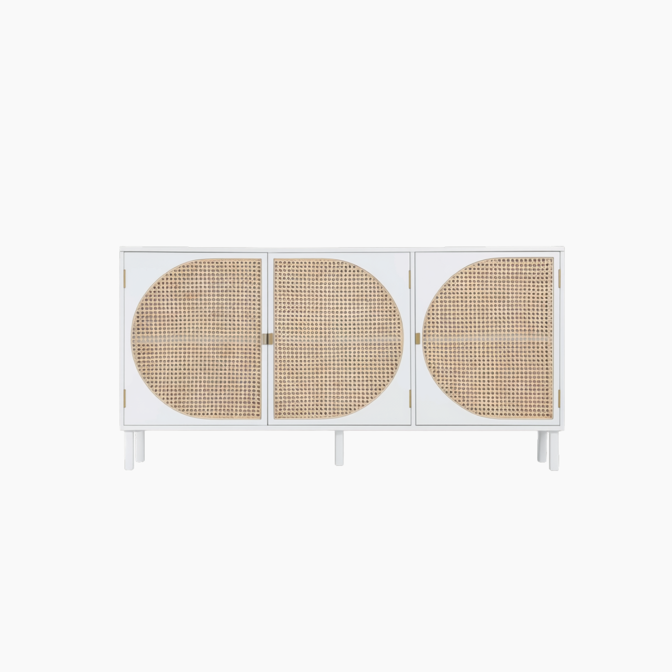 Tủ lưu trữ GALON HGF 3 cánh, gỗ MDF phủ sơn 2K phối lưới mây tre, 140x40x70cm, TLT038