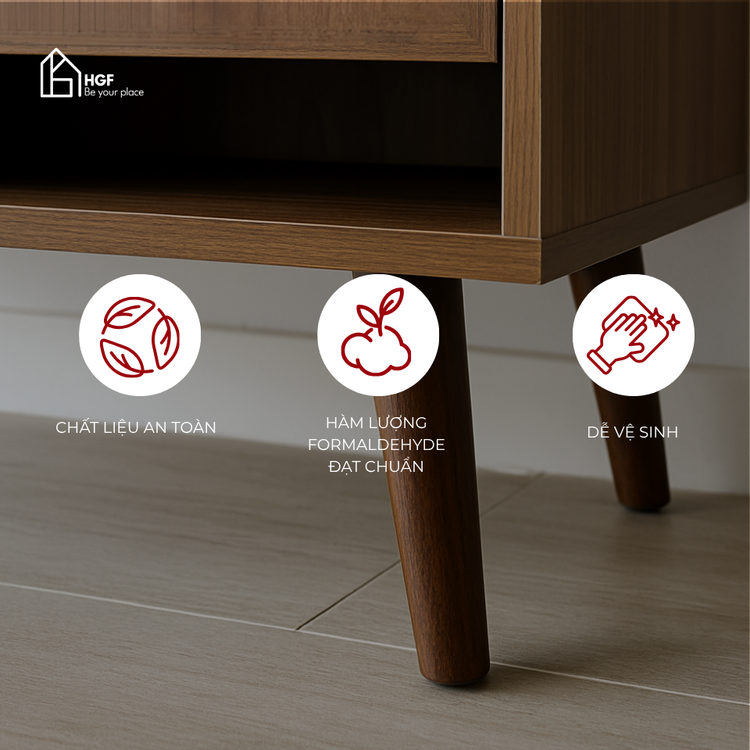 Tủ giày ANA HGF 3 cánh 1 hộc kéo, gỗ MDF, 100x35x100cm, TG020