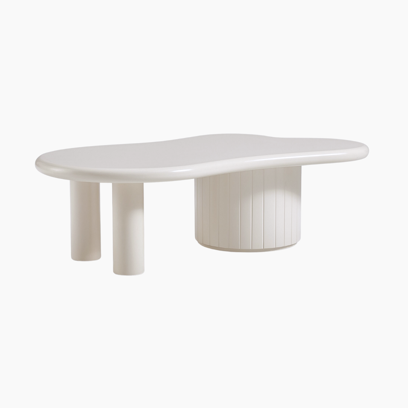 Bàn trà RAMI HGF bo cong mềm mại, gỗ MDF phủ sơn 2K, 105x60x40cm, BT009