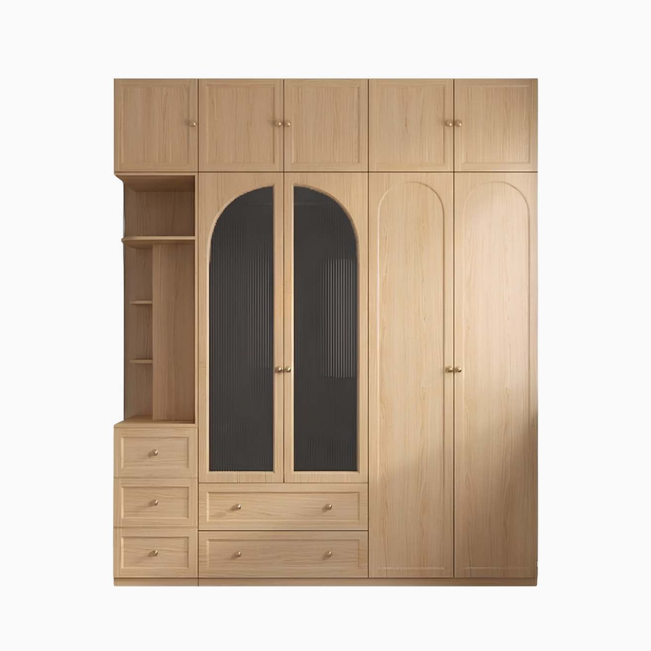 Tủ quần áo SUGOI HGF phối kính, gỗ MDF, 200x55x248cm, TQA038