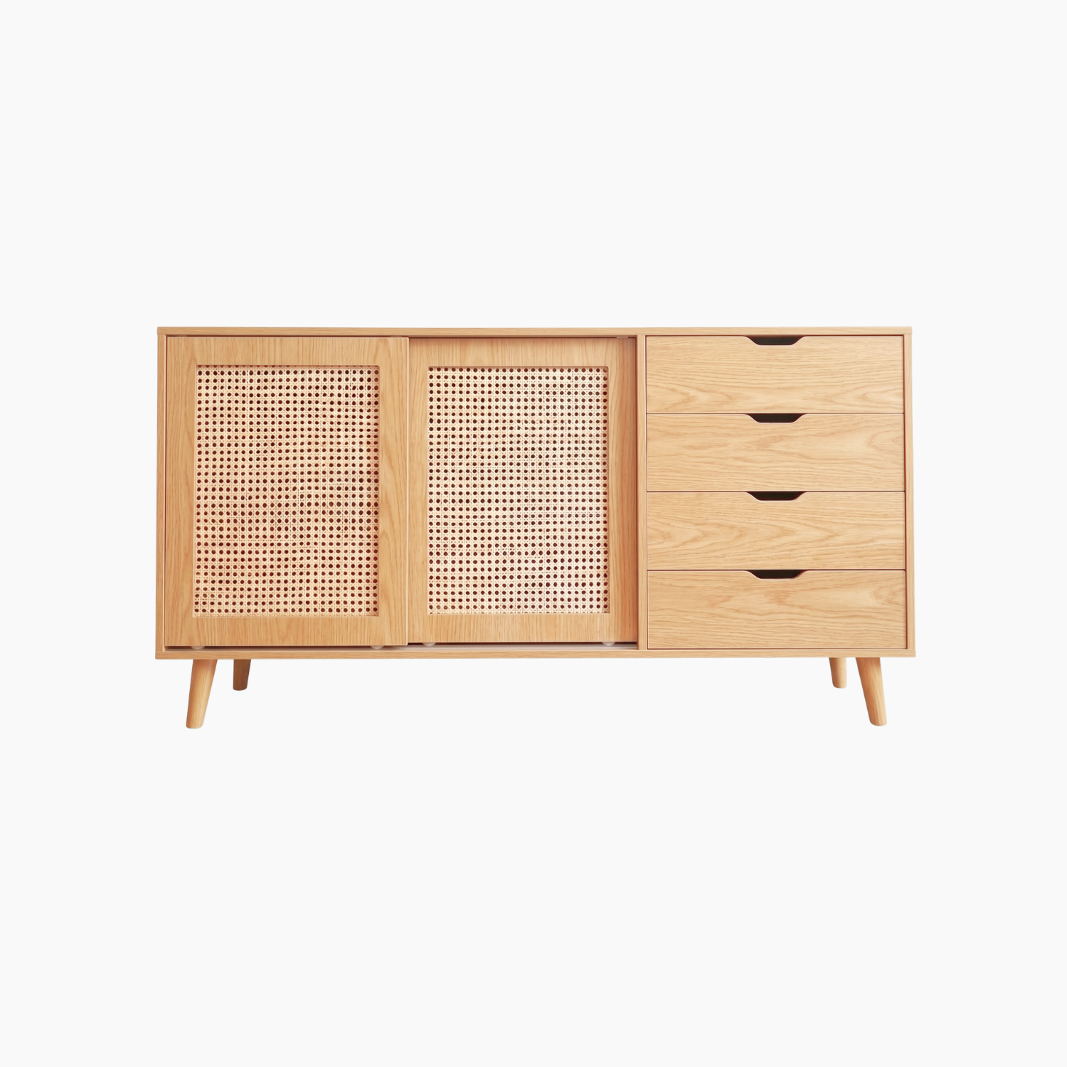 Tủ lưu trữ đa năng YINZA HGF 2 cánh trượt 3 hộc kéo, gỗ MDF, 140x40x90cm, TLT065