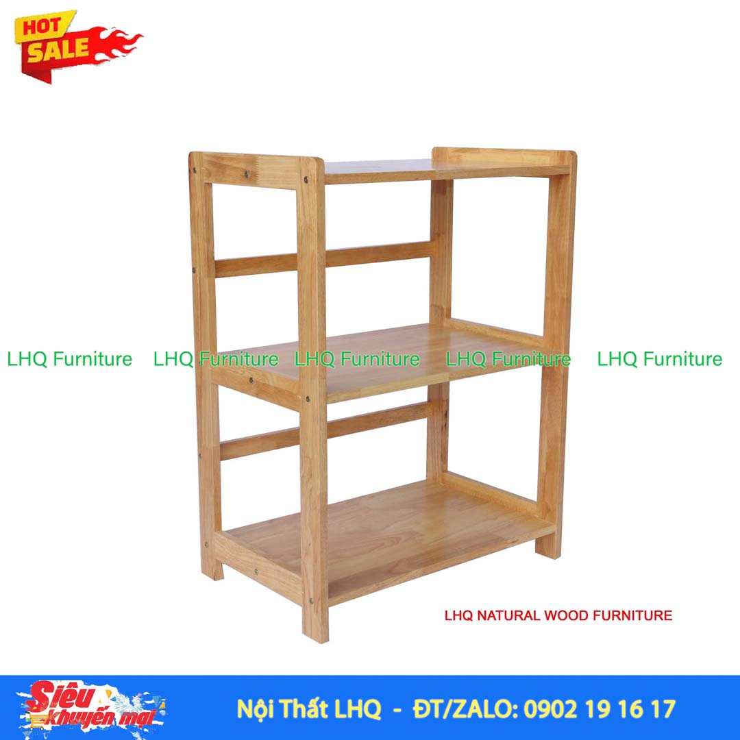 Kệ vi sóng gỗ cao su – Giải pháp sắp xếp nhà bếp gọn gàng, tiện dụng