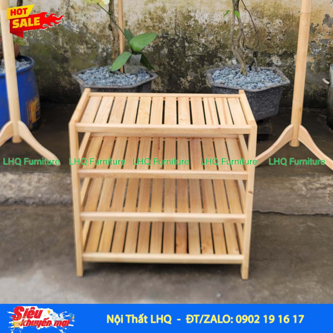 Kệ Để Giày Dép Gỗ 4 Tầng Rộng 62cm | Nội Thất LHQ
