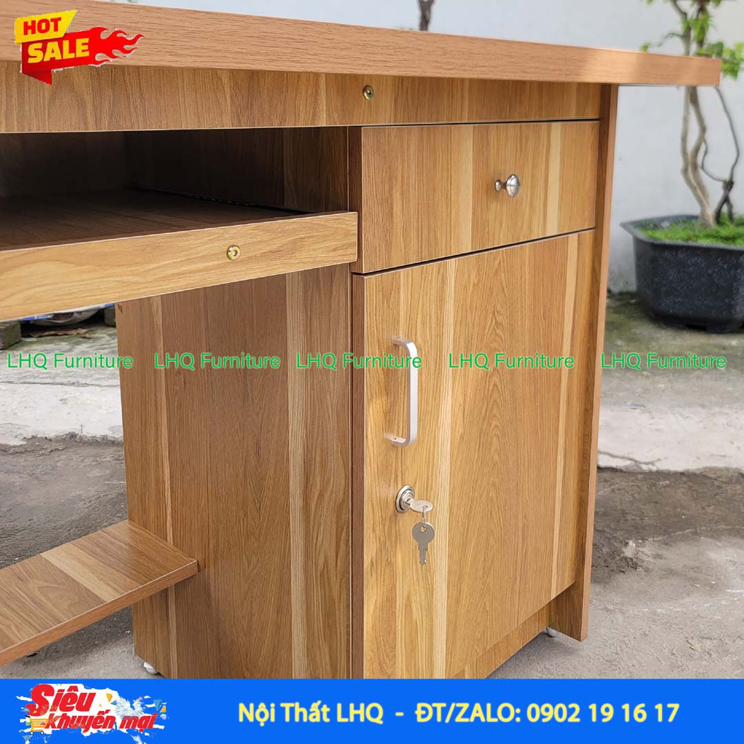 Bàn vi tính rộng 1m gỗ MDF – Thiết kế tháo ráp tiện lợi