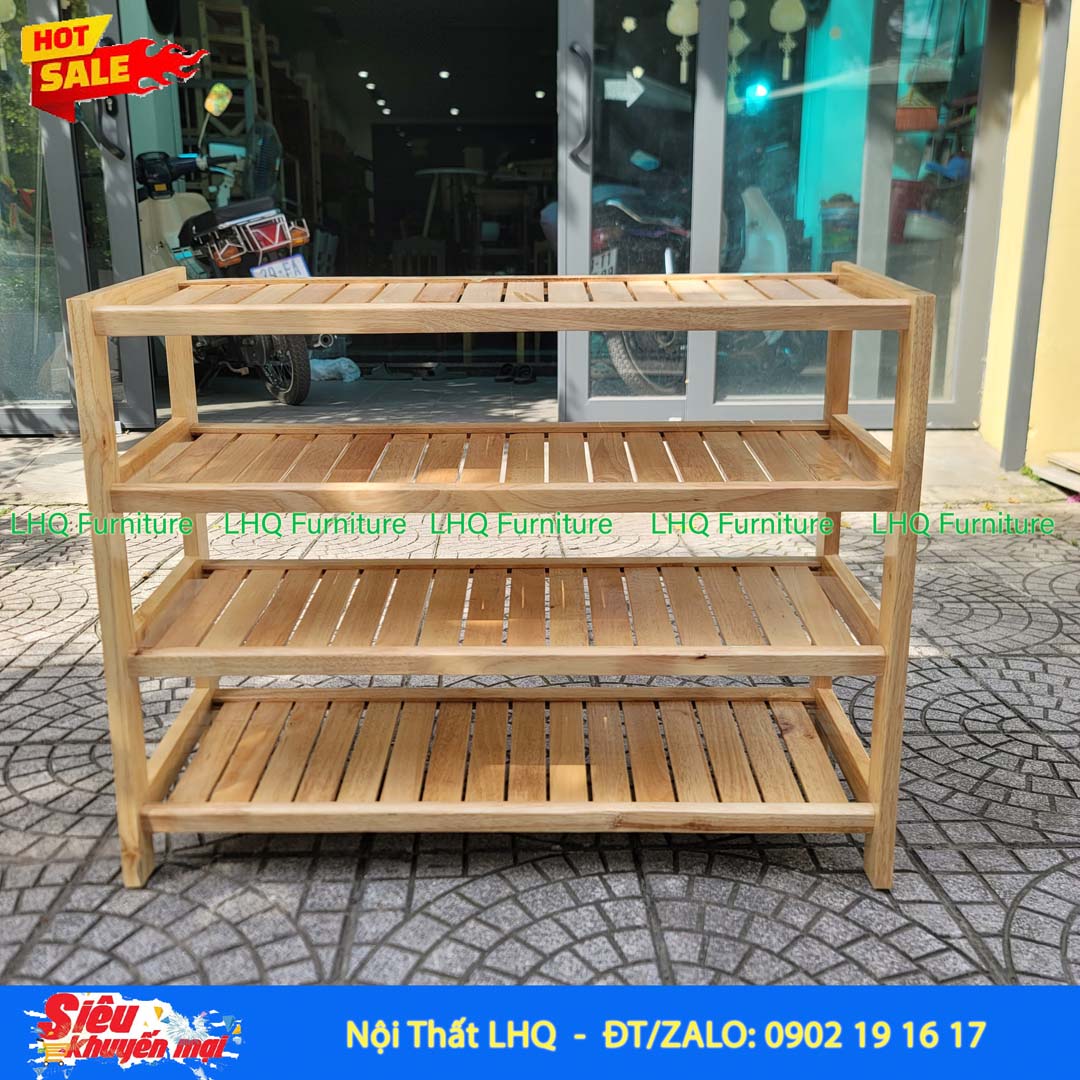 Kệ Để Giày Dép Gỗ 4 Tầng Rộng 80cm | Nội Thất LHQ